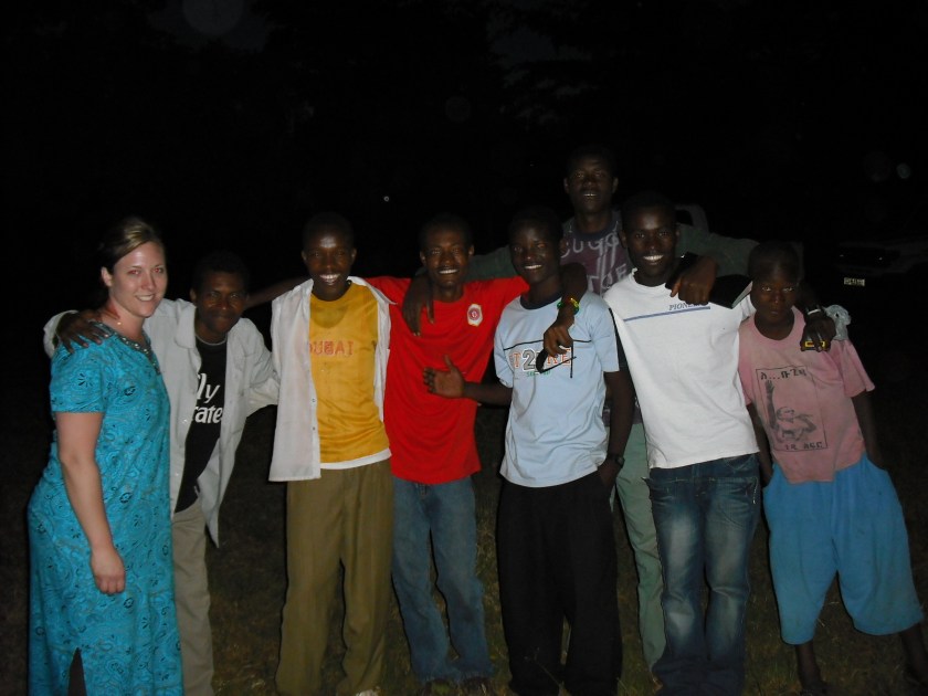 Joseph is standing next to Molly on the left side