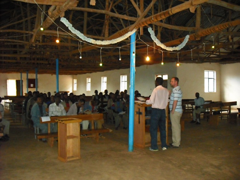 Here I am with my translator Worku.  Notice the lights overhead.
